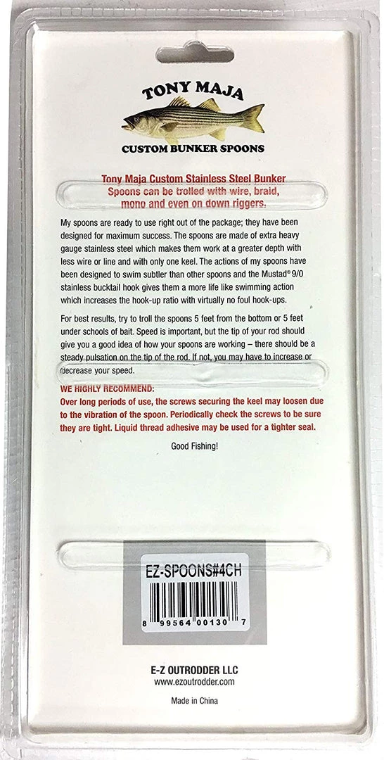 Lures Tony Maja Custom Bunker Spoons 5 Lures Tony Maja Custom Bunker Spoons
