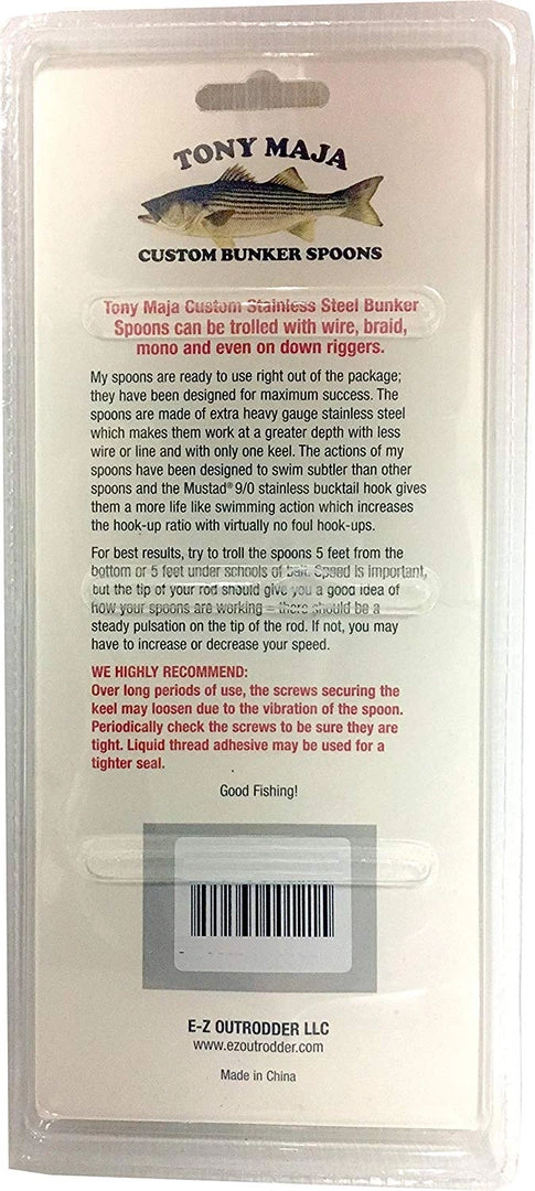 Lures Tony Maja Custom Bunker Spoons 8 Lures Tony Maja Custom Bunker Spoons