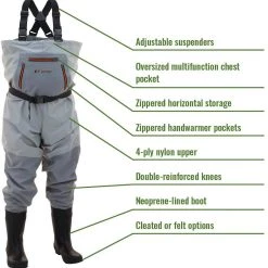 New Arrivals Frogg Toggs Men's Hellbender Bootfoot Cleated Chest Wader, Slate/Gray 35 New Arrivals Frogg Toggs Men's Hellbender Bootfoot Cleated Chest Wader, Slate/Gray
