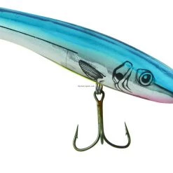 Lures Reef Runner Skinnystick 300 Trolling Plug, 6 1/8", 1/2 Oz, Chrome Blue