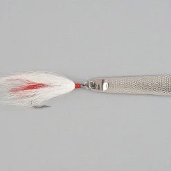 Lures Hopkins Hammered Spoon W/Bucktail Treble Hook, 4 1/2", 2 1/2 Oz, Stainless Steel