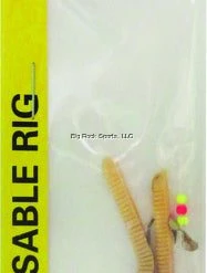 New Arrivals Creme Rigged Angle Worm, 2 1/4", Natural, 1/Rig And Spare (380782)