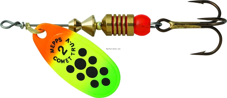 Mepps Comet TRU-V In-Line Spinner, 2-1/2", 1/6 Oz, Firetiger & Black Dots 3 Mepps Comet TRU-V In-Line Spinner, 2-1/2", 1/6 Oz, Firetiger & Black Dots