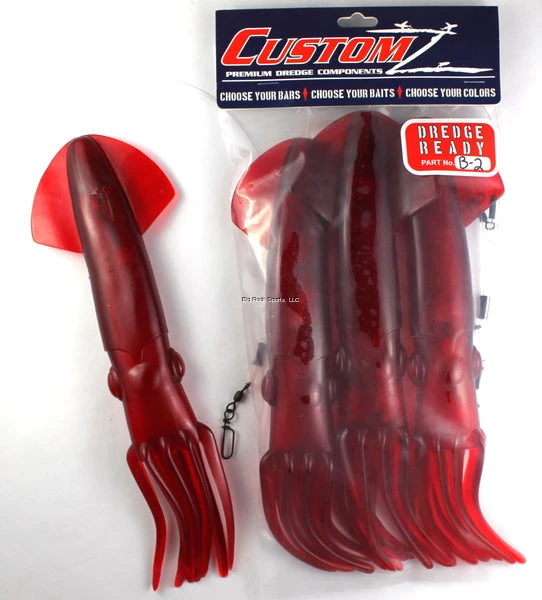 Fish Razr CustomZ Dredge Ready 3pk, 12",18.56 Oz, Red Squid 3 Fish Razr CustomZ Dredge Ready 3pk, 12",18.56 Oz, Red Squid