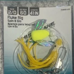 New Arrivals Hurricane Fluke Rig Spinning Glow Yellow 2/0 60# Mono