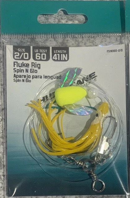 New Arrivals Hurricane Fluke Rig Spinning Glow Yellow 2/0 60# Mono 3 New Arrivals Hurricane Fluke Rig Spinning Glow Yellow 2/0 60# Mono