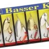 Mepps Basser Lure Kit, Assorted, Plain Treble Hook, Single Hook, 6 Per Pack