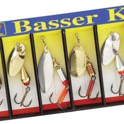 Mepps Basser Lure Kit, Assorted, Plain Treble Hook, Single Hook, 6 Per Pack