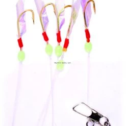 Eagle Claw Lazer Sharp Bait Rig Urethane Auroa Wings Gold Hook, 52",0.32Oz,White Lures