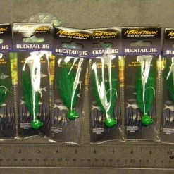 Lures Tsunami Marathon Bucktail Lead Head Jig Mustad MBJ12-LG 1/2oz Lure LOT 6 Green