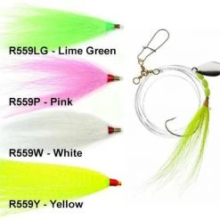 Fluke & Flounder Tide Rite Hand Tied Bucktail Spinner Rigs For Fluke With Mustad Wide Gap Hooks