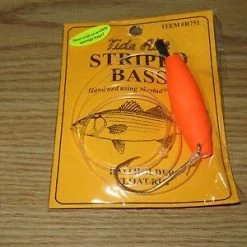Tide Rite Hand Tied Baitholder Hook Float Striped Bass Rig, Gold (R751)