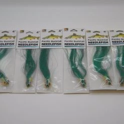 Lures Danielson Pacific Bucktail Mylar Needlefish Striper Lure Teaser Green Flash Lot6