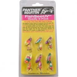 Lures Panther Martin UV6 Ultra Violet Assortment Trout Spinner Lure Kit 6 Pack New