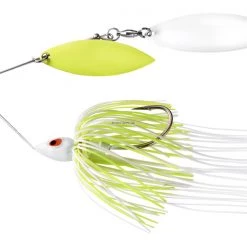 War Eagle Double Willow Painted Head Spinnerbait- 3/8oz- White Chartreuse